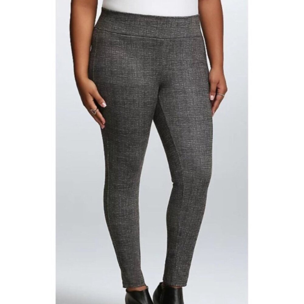 Torrid Slim Fix Leggings 2X Heathered Gray High Rise Pull On Pants